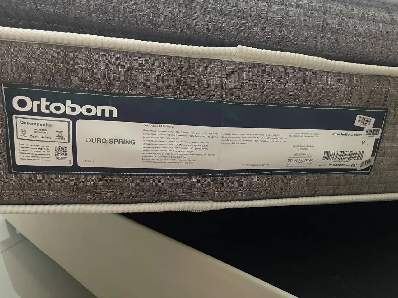 Cama box Queen com colchão ortobom ouro spring  - Foto 5