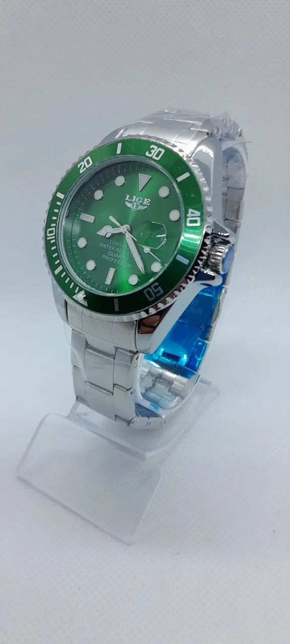 Relógio Masculino Lige Verde - Foto 5