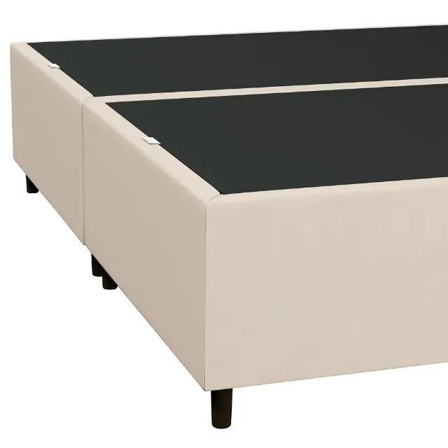 Cama Base Box Casal Branco Areia - Foto 2