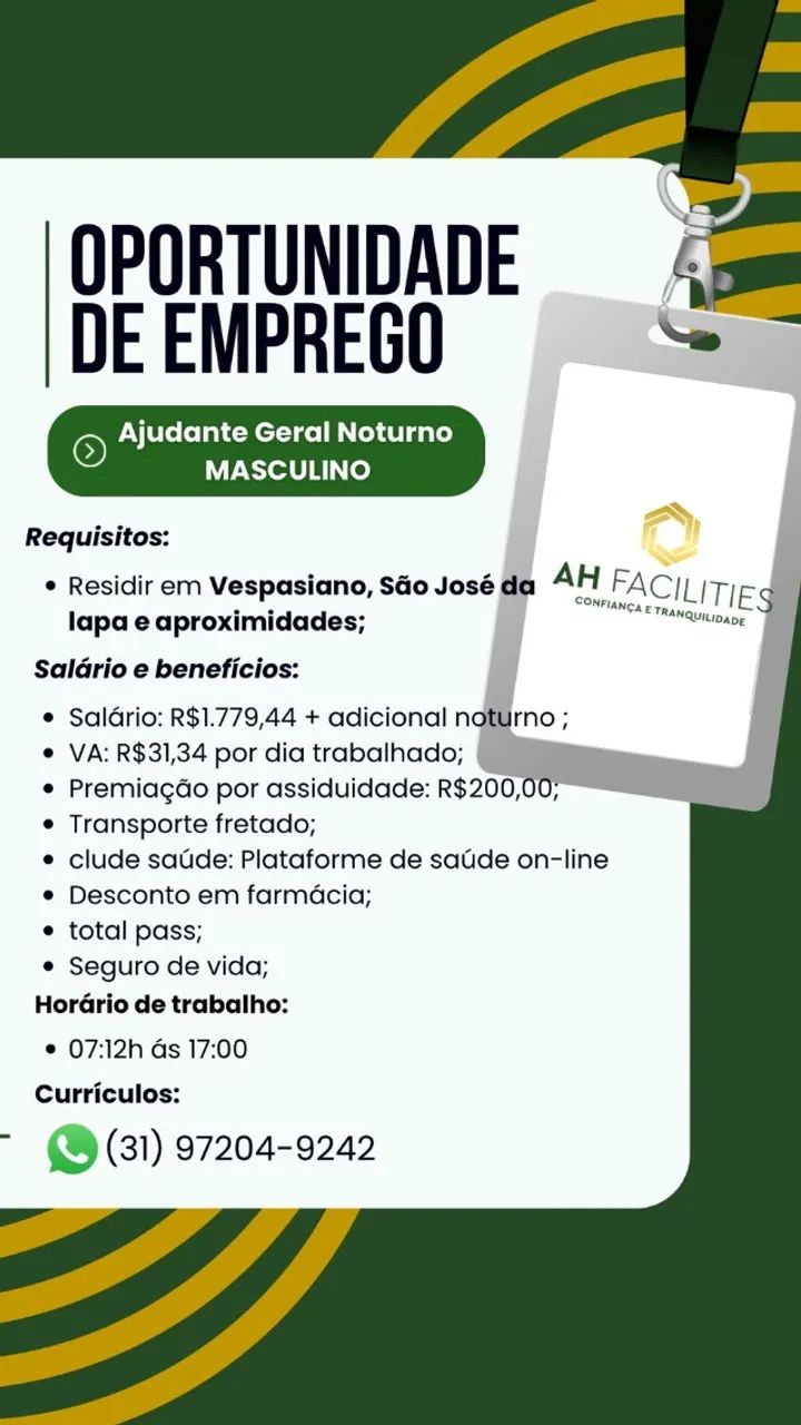 VAGAS DE EMPREGO