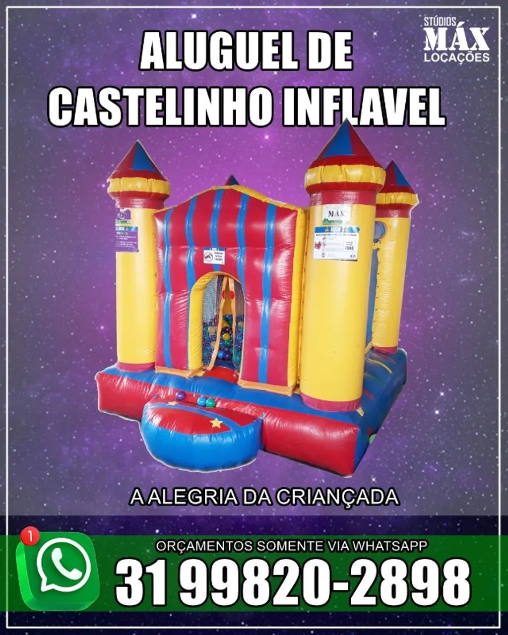 Aluguel de Castelinho inflável pula pula para festas