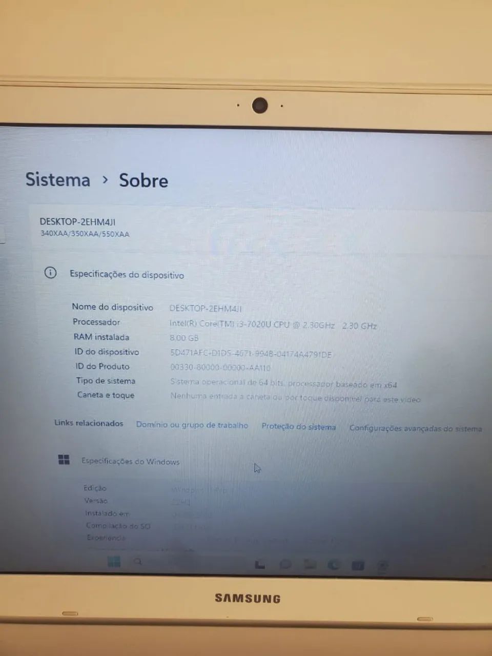 Notebook Samsung core i3 setima geração com ssd - Foto 4