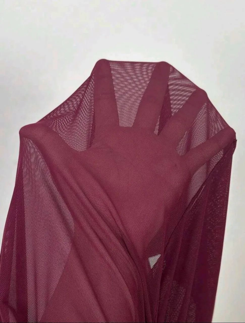 Blusa de Manga Transparente Vermelha Tule - Foto 4