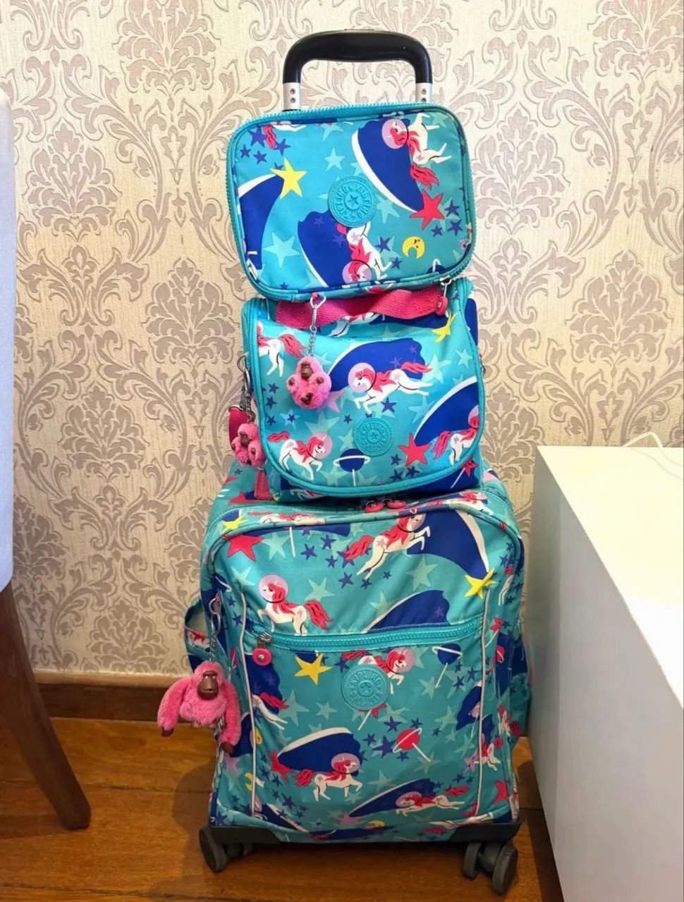 Mochila Kippling + estojo + lancheira 