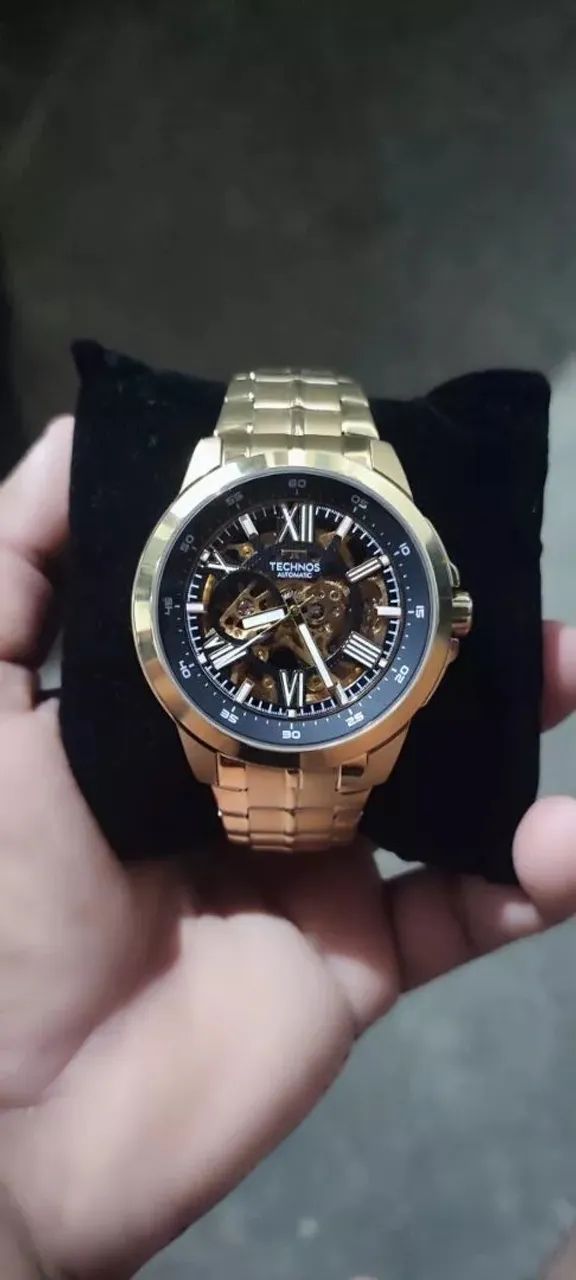 Relógio Technos Automático Dourado Masculino G3265AN 1P - Foto 4