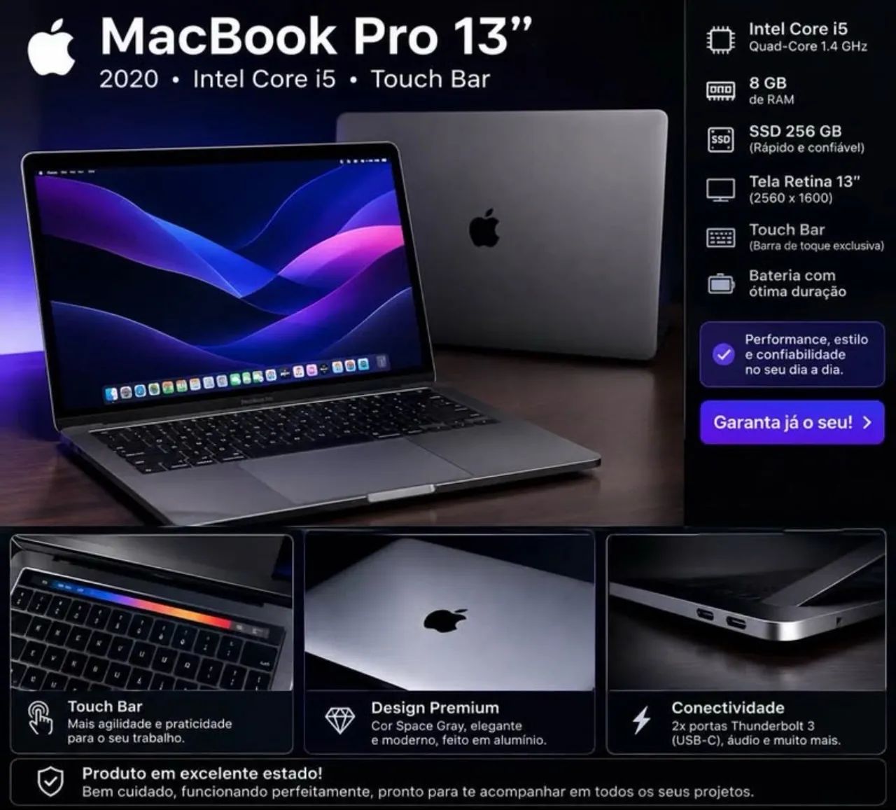 MacBook Pro 2020 Intel Core i5 メモリ8GB MacBook Pro 2020 - Notebooks - Jardim Maria Celina, Londrina