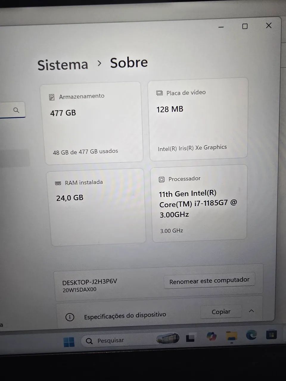 Vendo notebook Lenovo thinkpad T14 gen 2 i7 24gb ram 512ssd top  - Foto 2