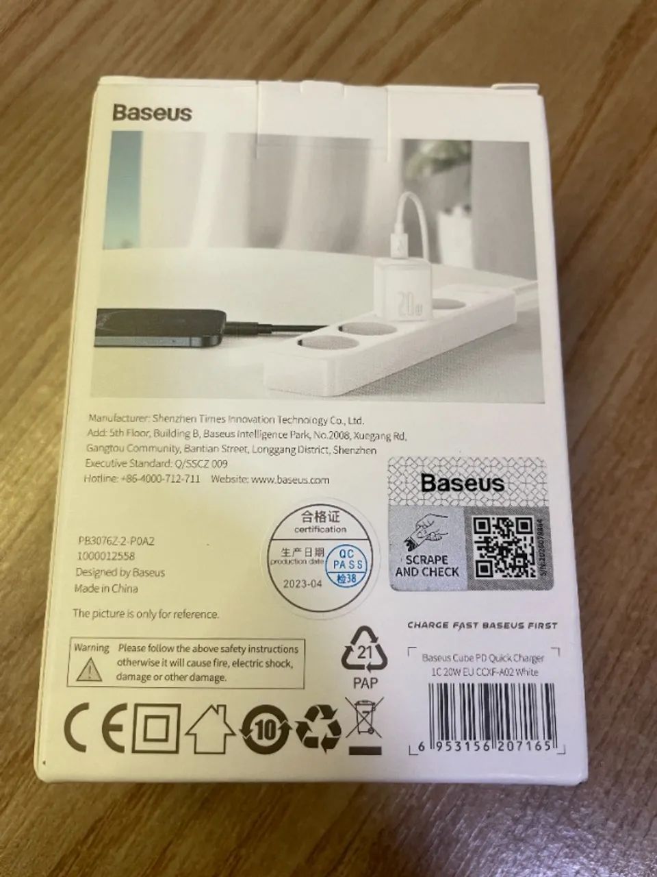 Carregador Baseus 20W - NOVO - Foto 3