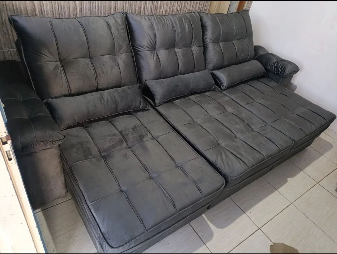 Sofá retrátil reclinável top line 2,90 D33 - Foto 2