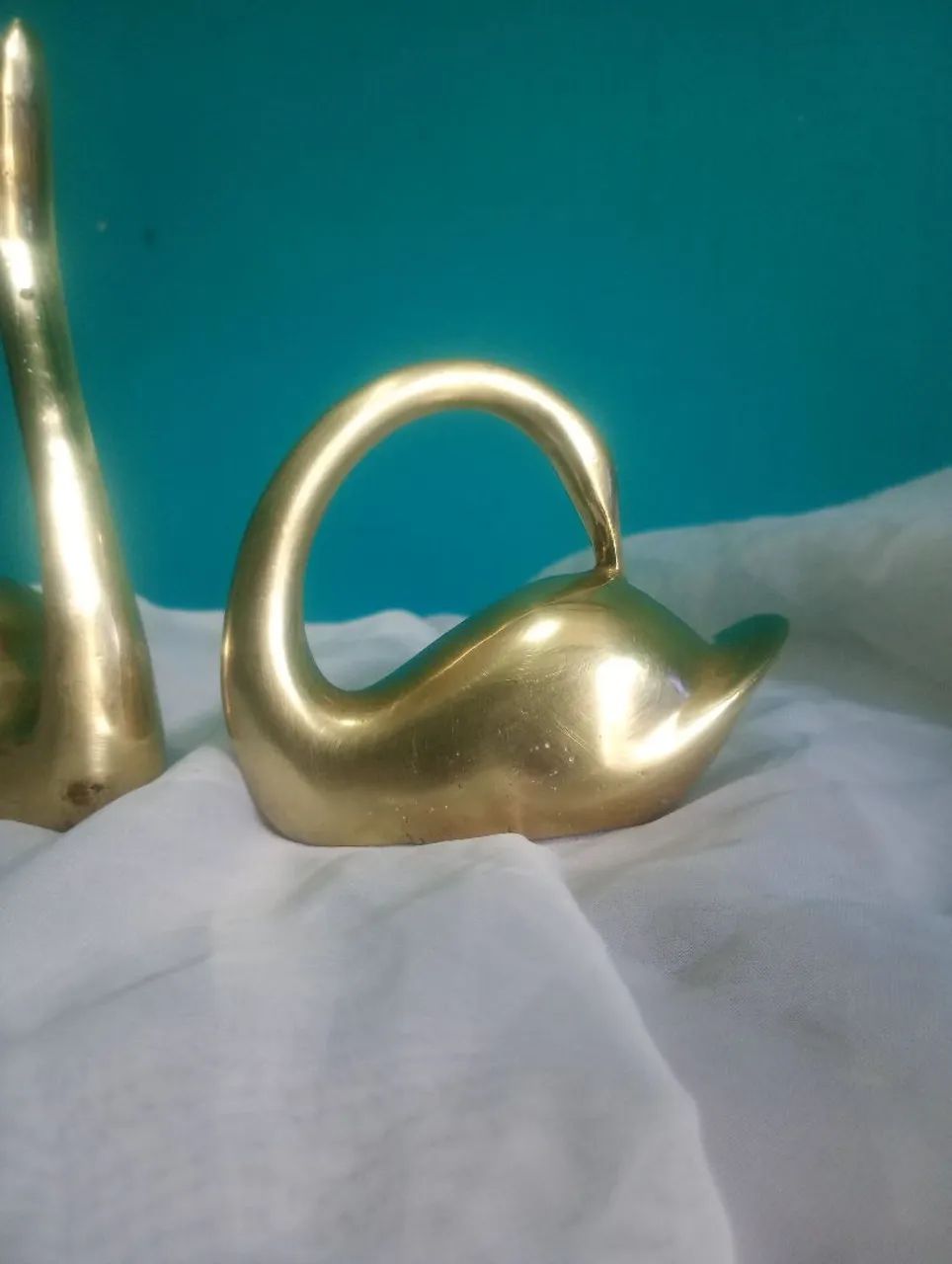 Antigo e lindo par de cisne em bronze anos 70 - Foto 2