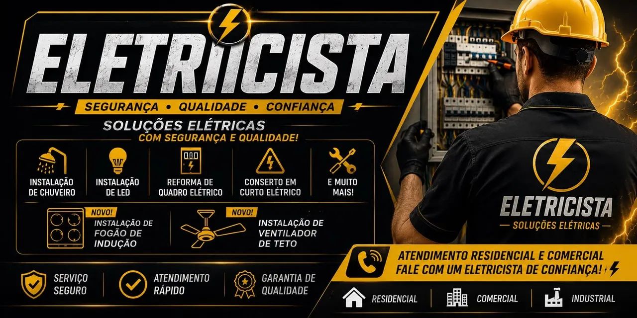 Eletricista ligou chegou