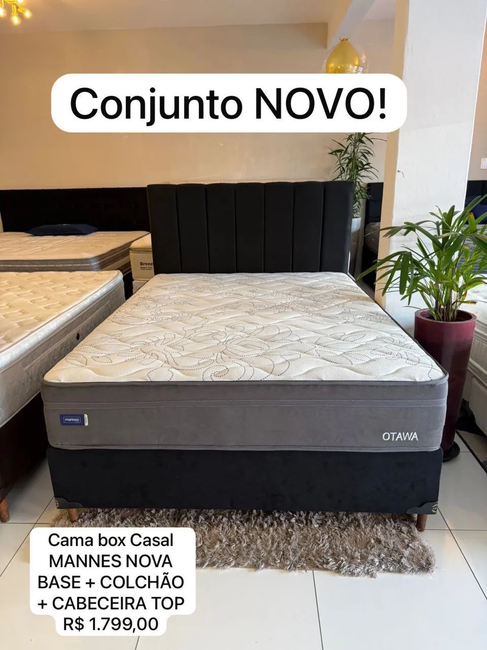 Cama Box Casal MANNES NOVA - ENTREGO 