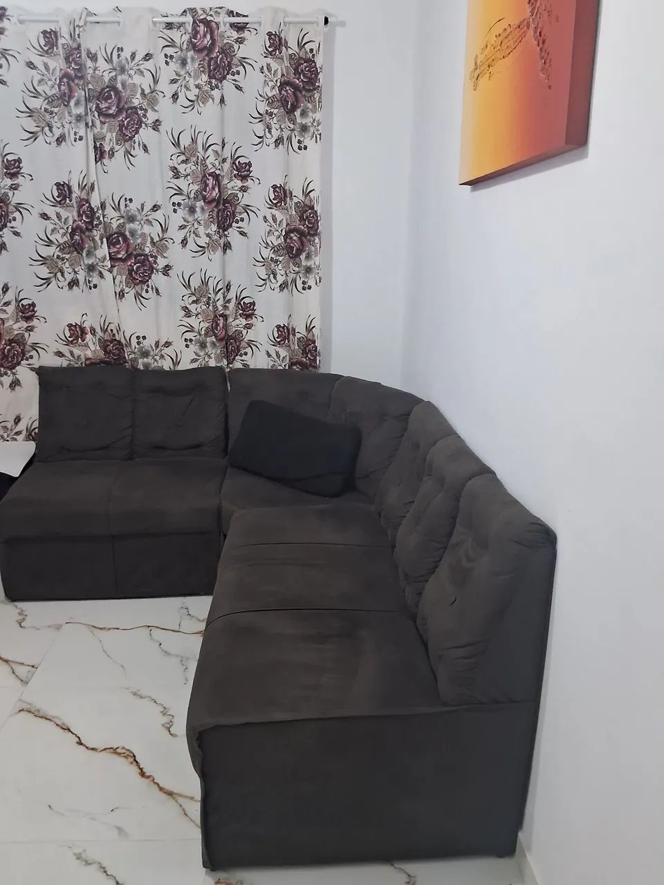 Vendo sofá de canto marrom .1.90 por 1.50. - Foto 2