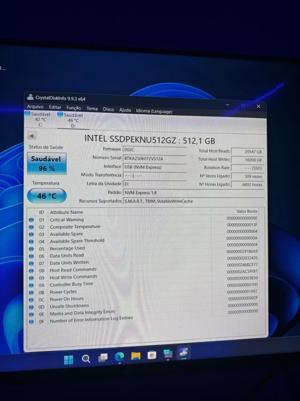 SSD NVME 512GB Intel com Case - Foto 5