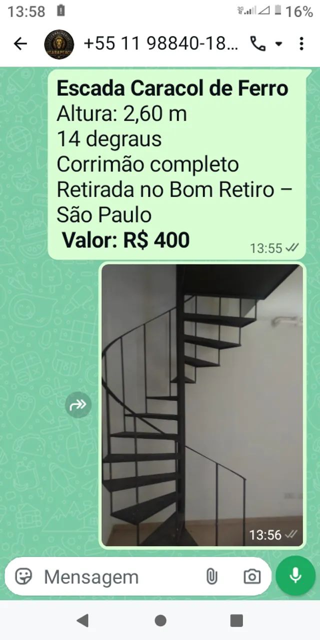 Escada Caracol de ferro