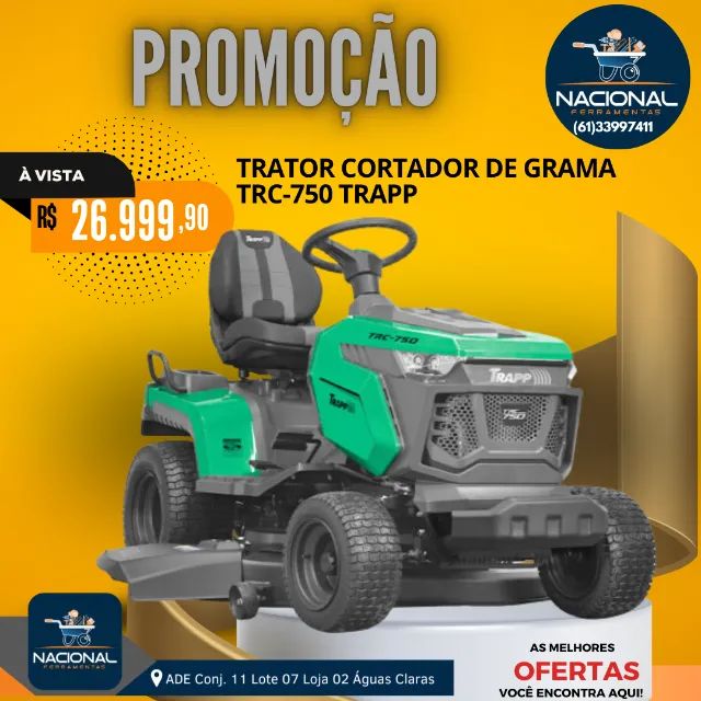 Trator Cortador Grama Gasolina Trapp Trc-750 546cc Dirigível