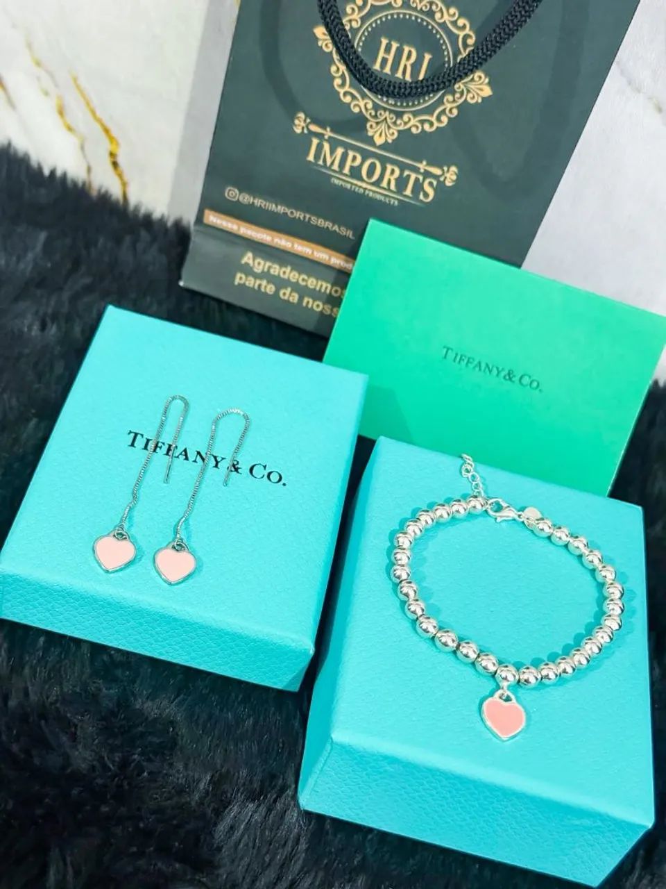 Conjunto tiffany coração rosa - Foto 4