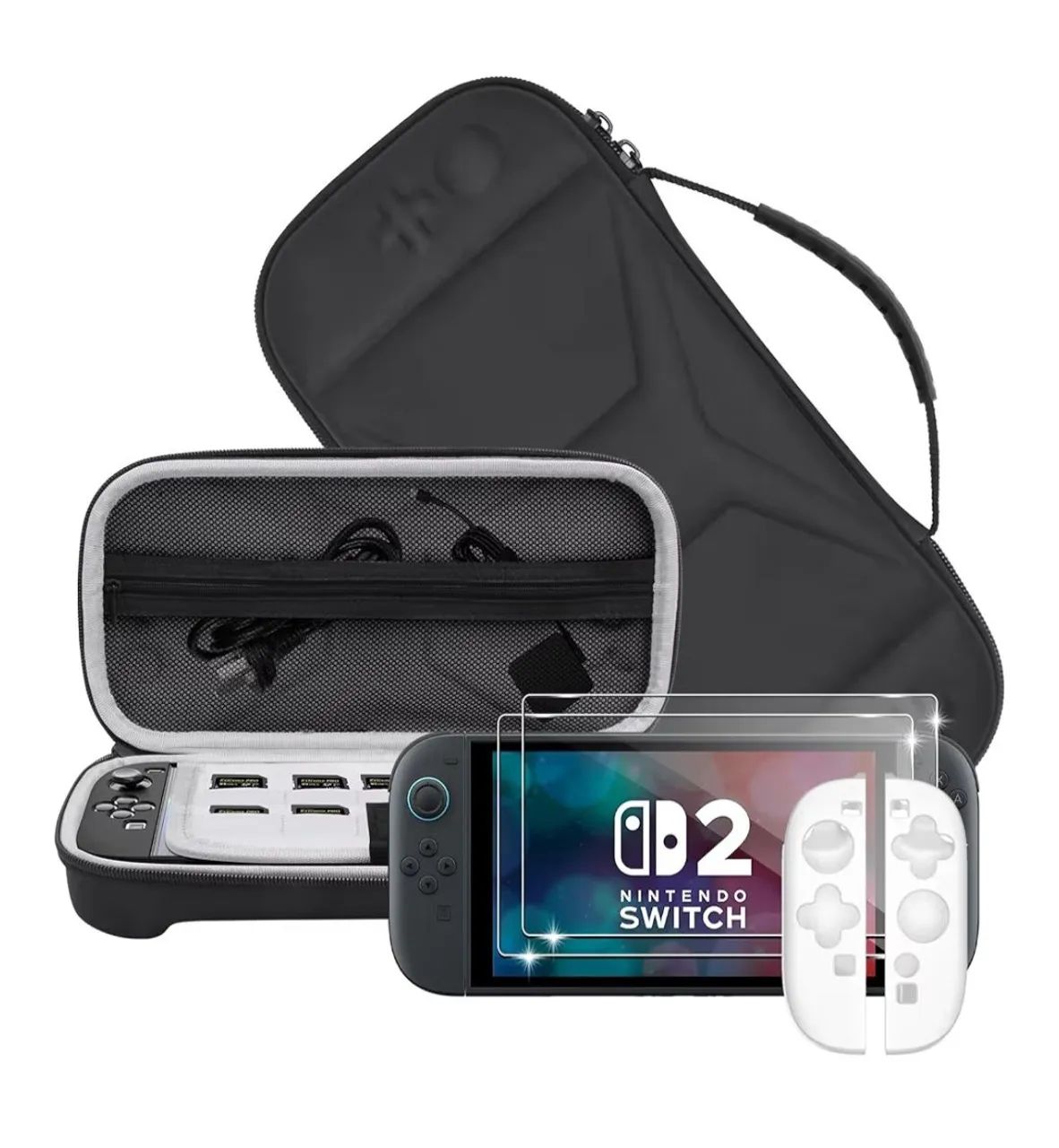 Case de transporte para o Nintendo Switch 2 + 2 películas.