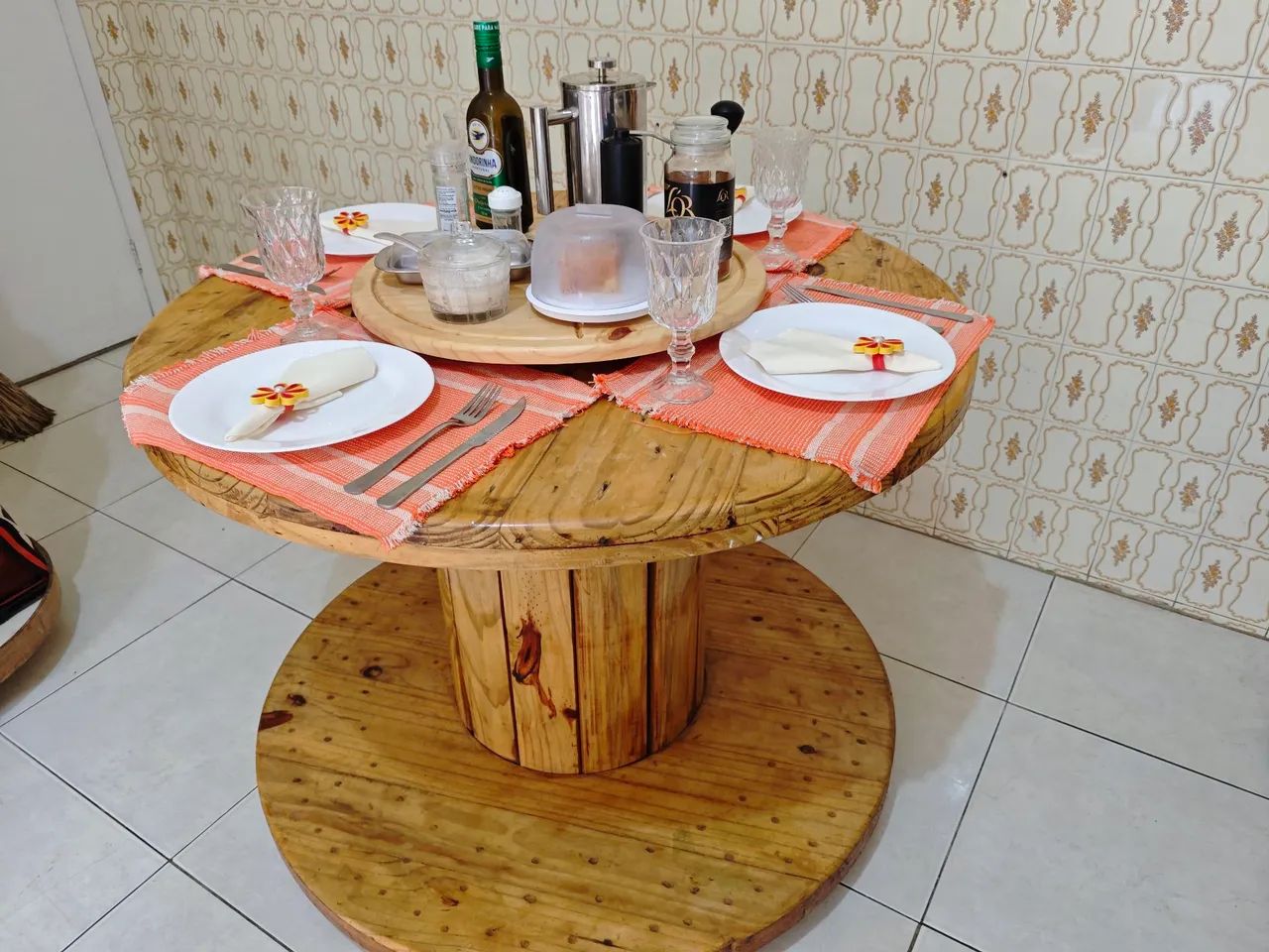 Mesa Carretel de Madeira - Foto 3