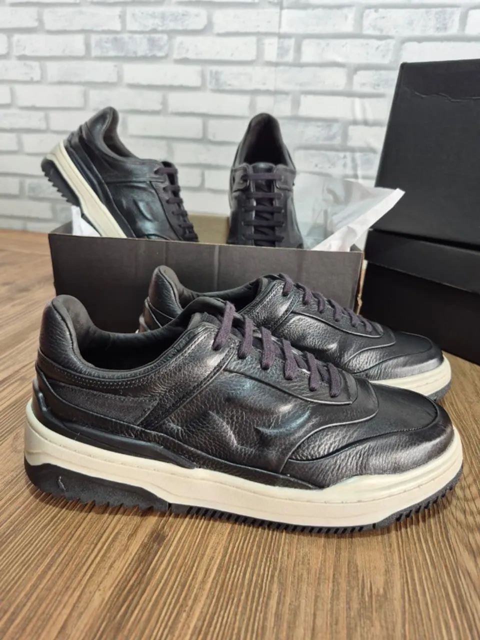 Reserva R-Broox Kick Couro Preto Premium Masculino - Disponível 38