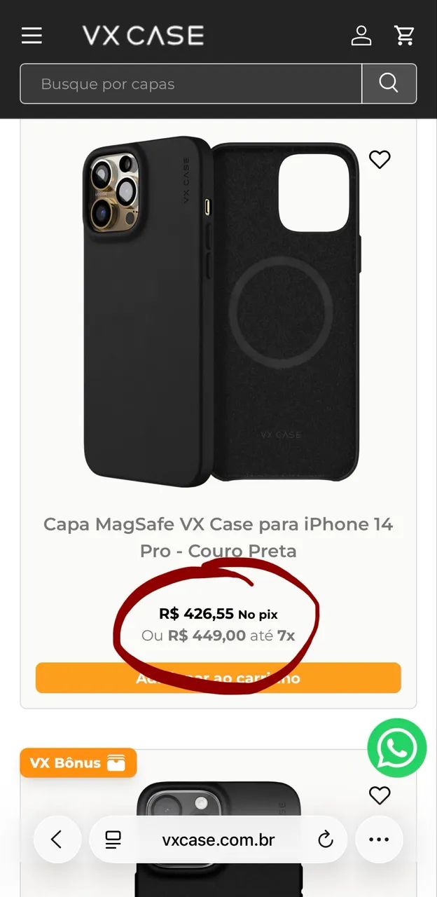 Capa MagSafe VX Case para iPhone 14 Pro Max - Couro Preta - Foto 5