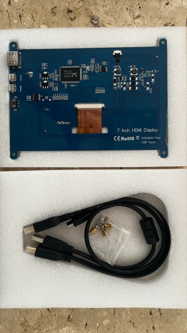 Display LCD HDMI 7 polegadas 1024x600 px