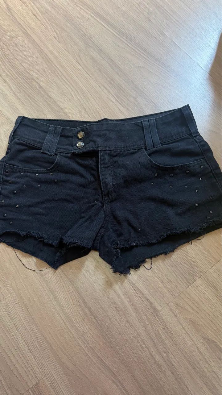 Shorts jeans preto