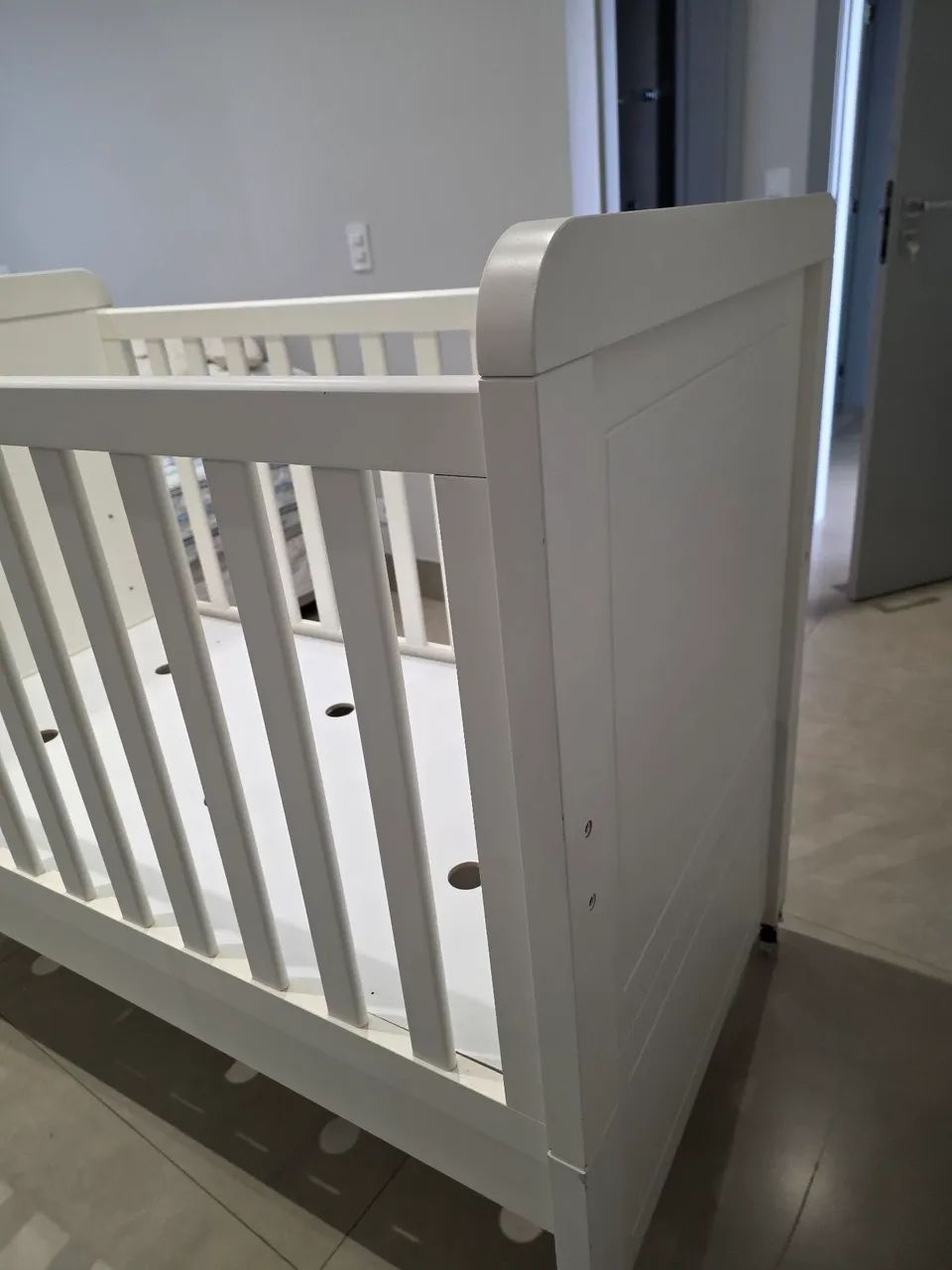 Berço Bebê Branco MDF + Colchão Ortobom  - Foto 4