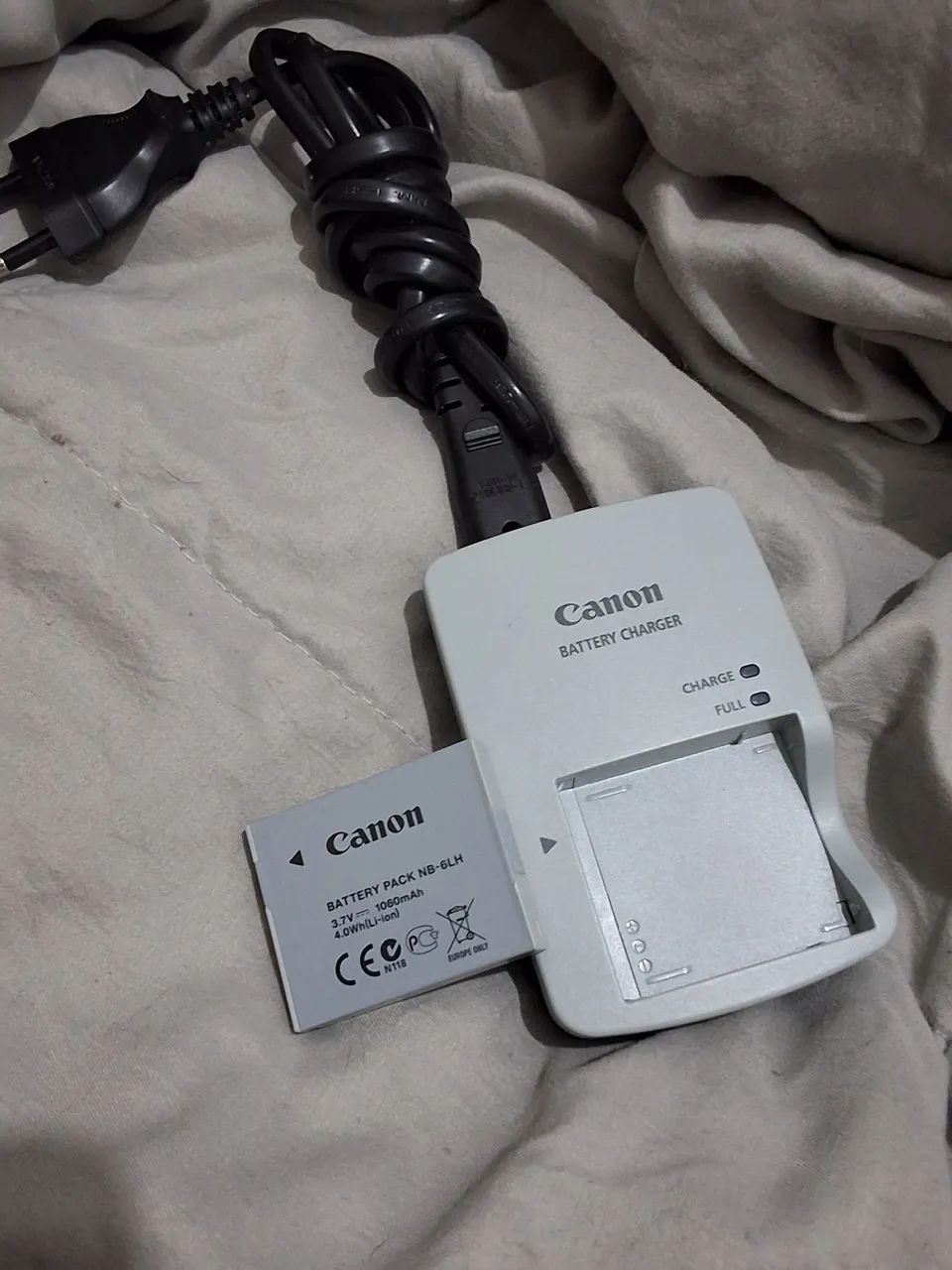 Bateria e carregador, câmera digital canon 