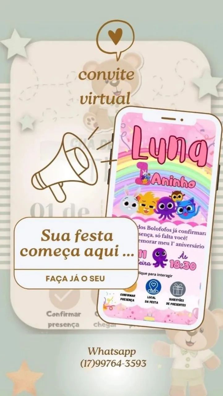 Convite virtual animado 