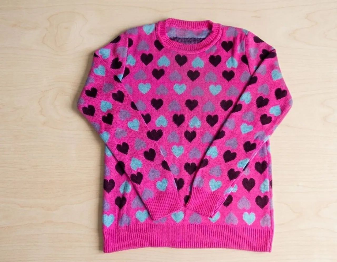 Sueter tricot corações tamanho único - Foto 3