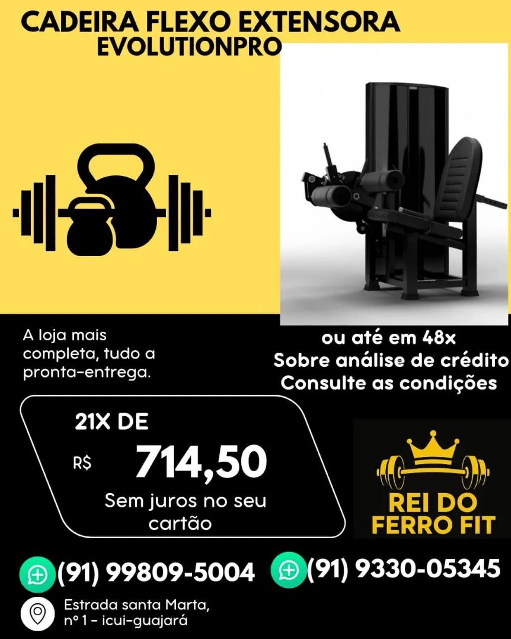 Cadeira flexo/extensora a pronta entrega