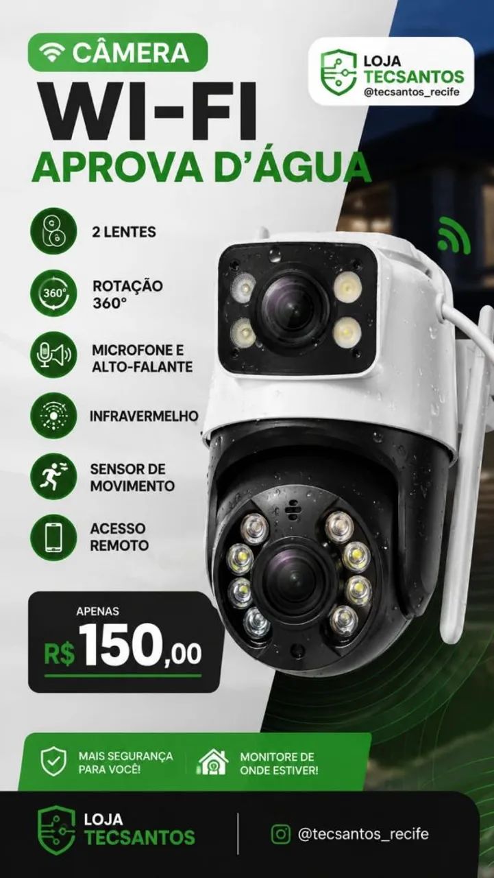 Câmera Wi-fi 2 lentes 