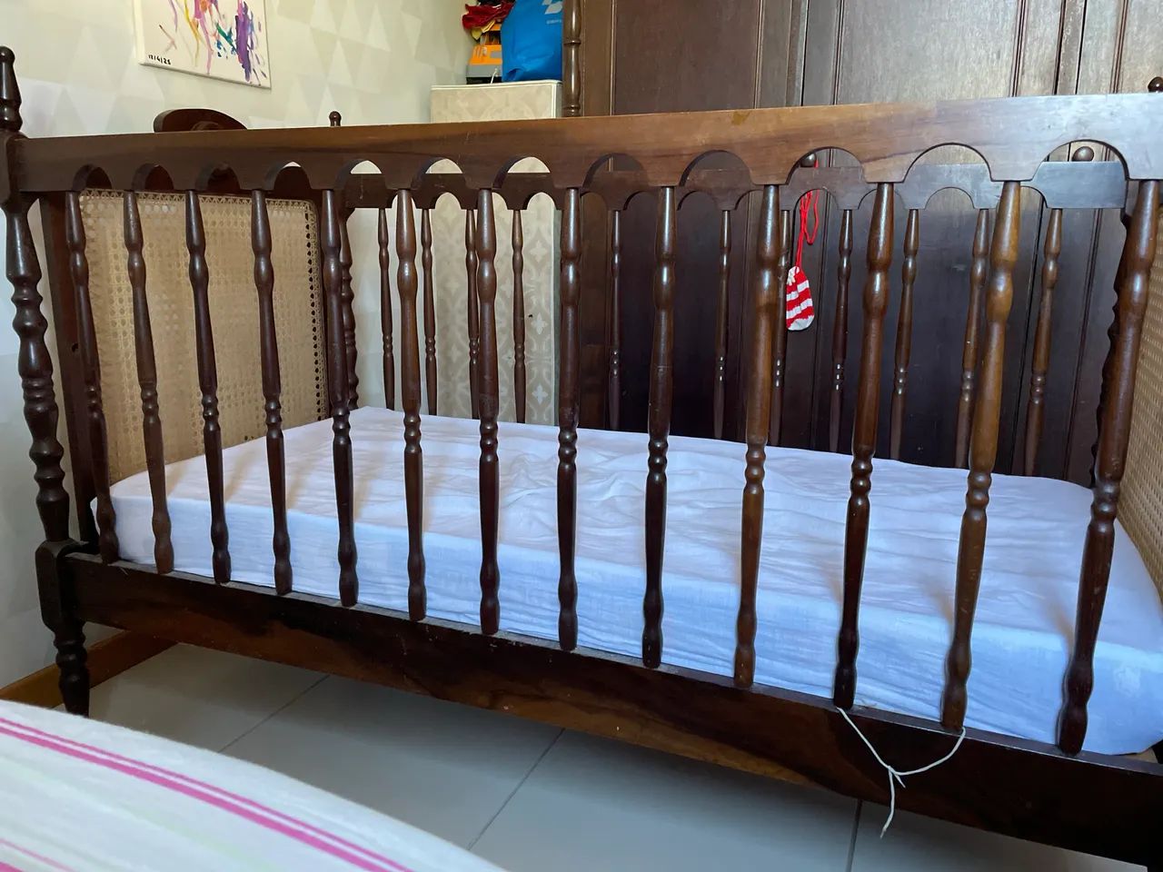 Berço vintage com palha - Foto 4