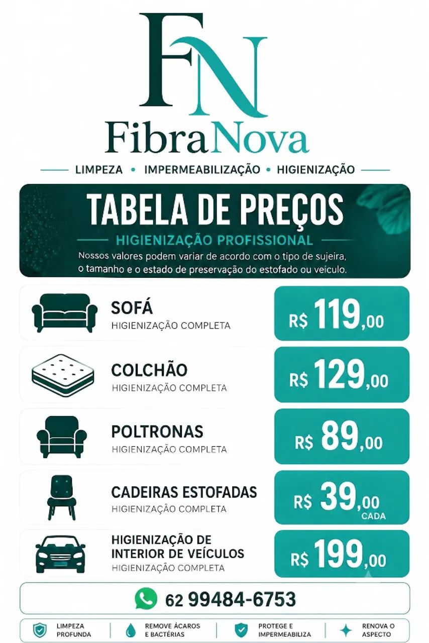 Limpeza e Higienização de estofados