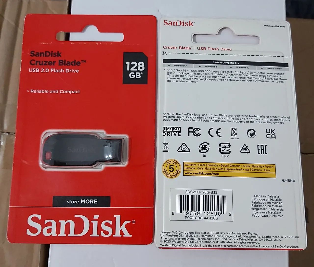 ORIGINAL: Pendrive 128GB Sandisk USB 2.0 Flash Drive