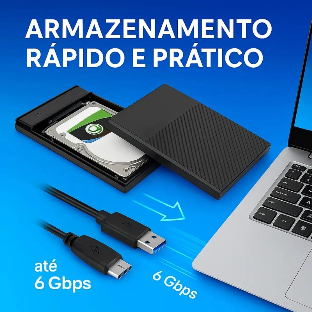 Case 3.0 Exbom USB para Sata e SSD - Foto 3
