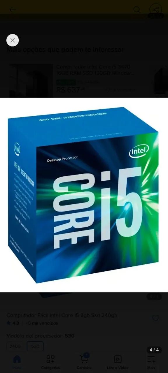 CPU Core i5 3470, 8gb memória , SSD 240gb - Foto 2