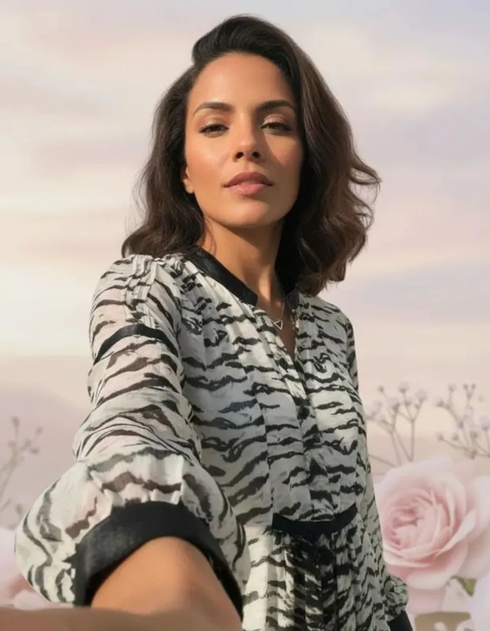 Bata/Vestido em chiffon de seda - Luzia Fazzolli - tam G - Foto 3