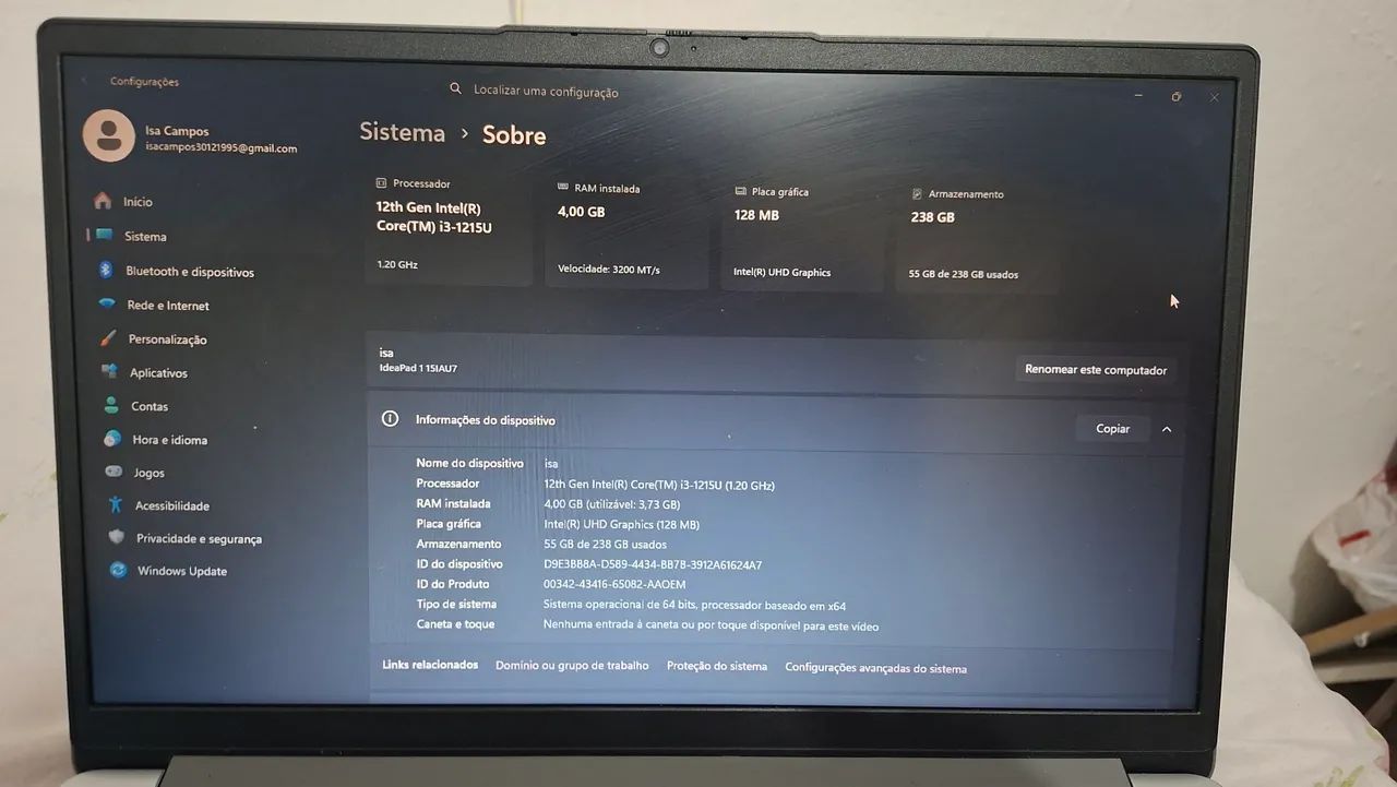 Notebook Lenovo IdeaPad 1 151AU7 - Foto 5