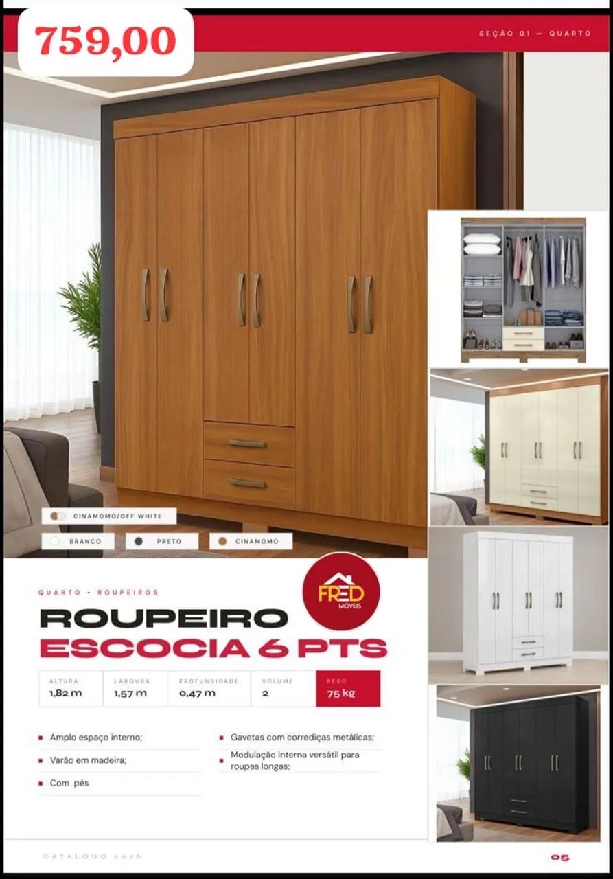 Guarda roupa promoção 