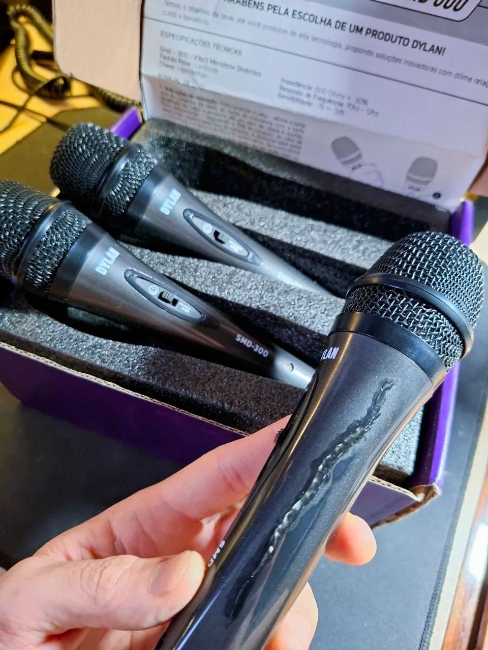 Kit 3 Microfones [Dylan SMD-300] + 3 Cabos - Foto 3