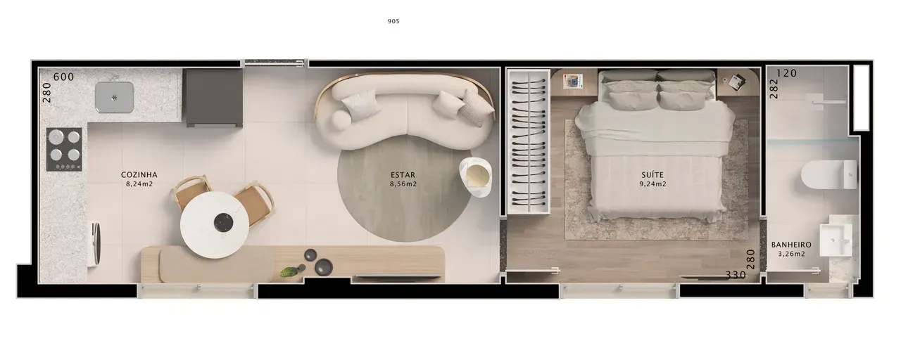 PLANTA 33m²