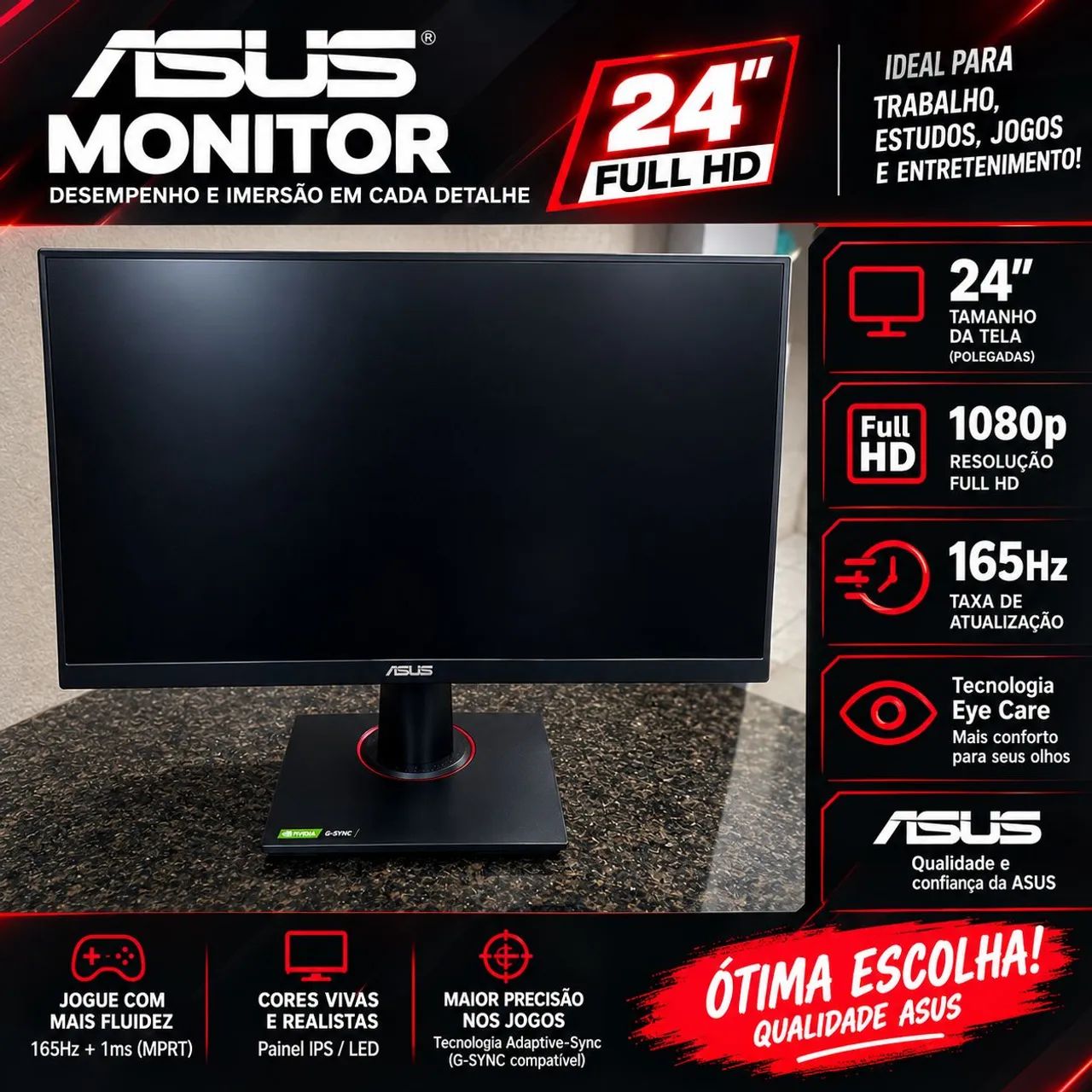MONITOR ASUS 165HZ 24.5°