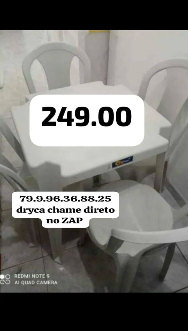 Jogo de mesa plástica nova