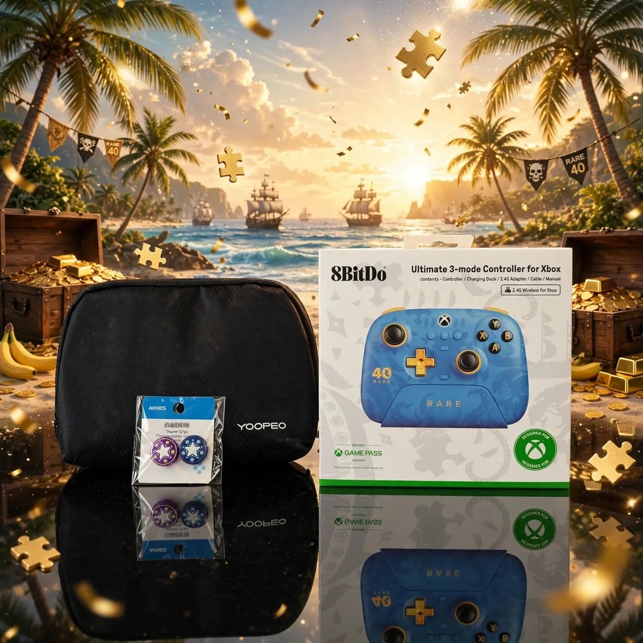 8BitDo Ultimate 3-mode Wireless Controller (Rare 40th Anniversary Edition)  - Foto 2