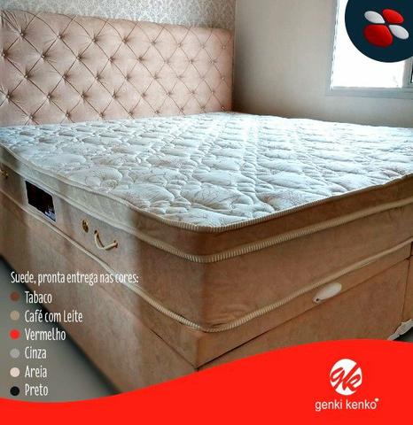 Colchão King size lançamento grátis cabeceira e cama box base