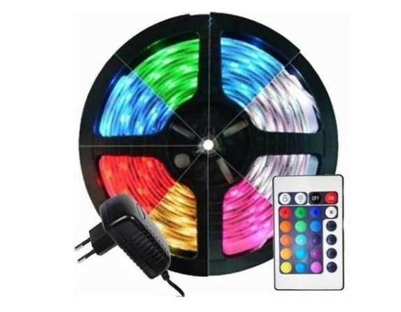 Fita de Led colorida, completa! Fita, Fonte, Central com controle