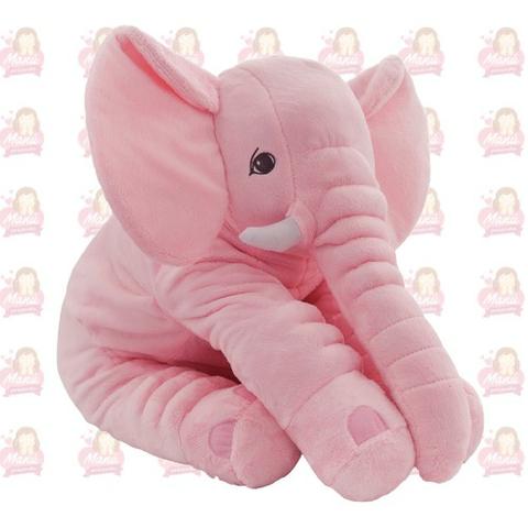 Almofada Elefante Rosa 60cm Pelúcia Infantil Bebê