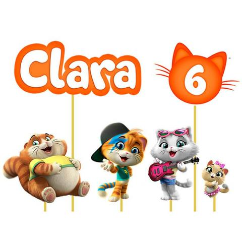 Topo de Bolo Personalizado 44 Gatos